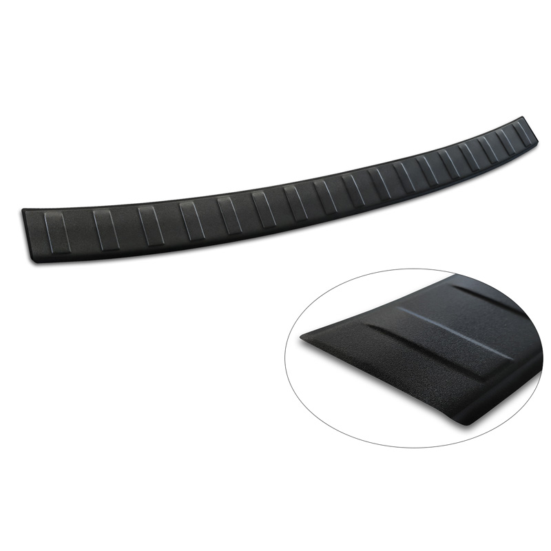 Protection de seuil arrière inox noir mat sur mesure pour Audi A4 Avant S-Line 2015-2019 & Facelift 2019- 'Ribs'