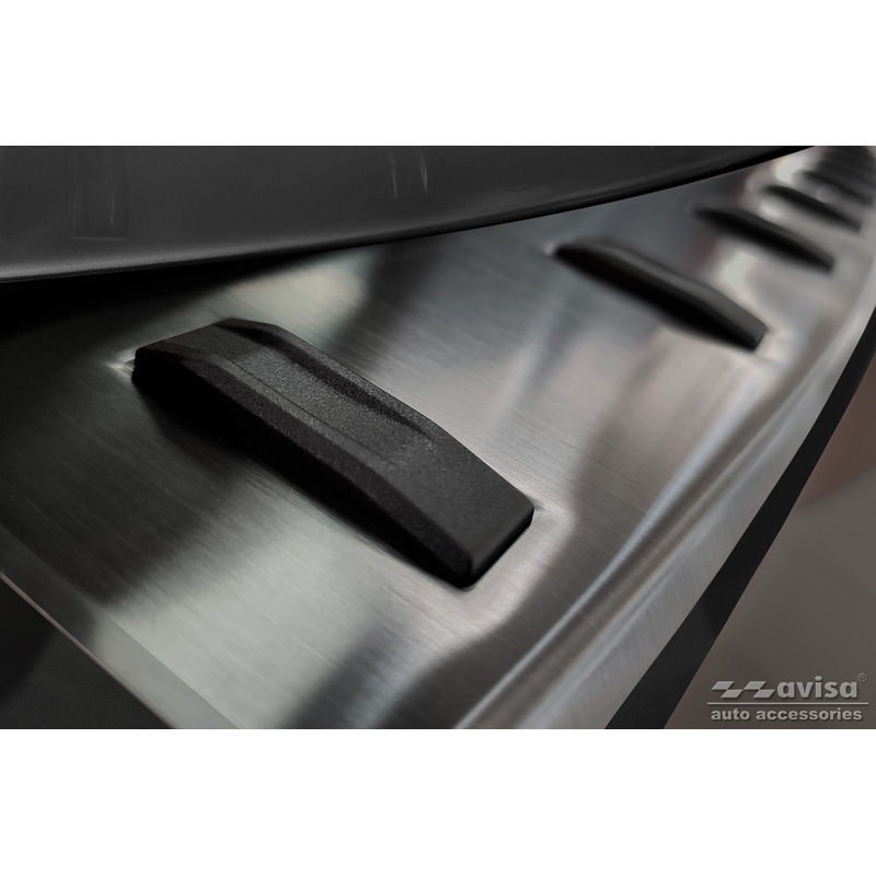 Protection de seuil arrière inox noir sur mesure pour Mercedes Vito / Classe V 2014-2019 & Facelift 2019- (hayon) 'STRONG EDITION'