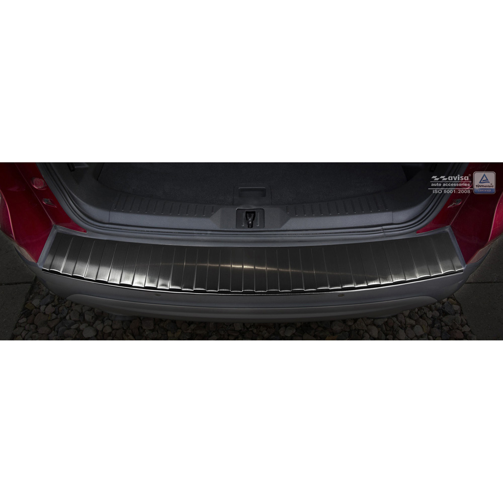 Protection de seuil arrière inox noir sur mesure pour Ford Kuga II 2013-2019 'Ribs'