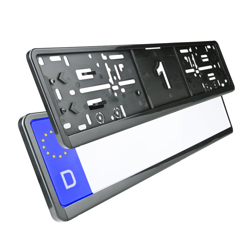 Alti Giri Set de Portes-plaque synthétique 52,7x12,8cm - Type Autodromo - Noir - 2 pièces