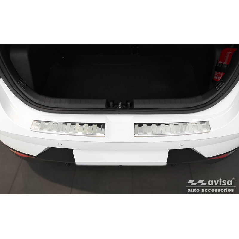 Protection de seuil arrière inox sur mesure pour Hyundai i20 III 5 portes 2020-2023 & FL 2023- 'Ribs' (2-pièces)