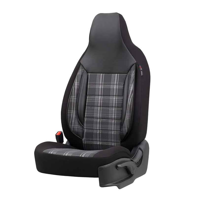 Housse de sièges 'CityBug' universel en textile 'Sports' Noir/Gris/Blanc - 9-pièces - adapté aux Side-Airbags