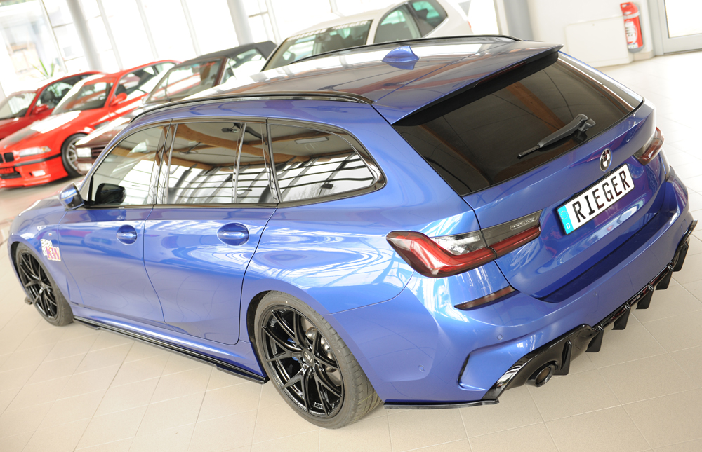 Diffuser BMW 3 Serie G20 Rieger Glans Zwart met Trekhaak