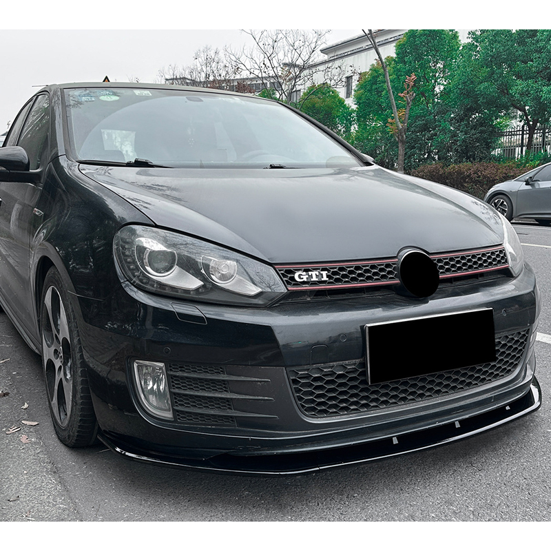Spoiler avant sur mesure pour Volkswagen Golf VI GTi 2008-2012 (ABS Noir luisant)