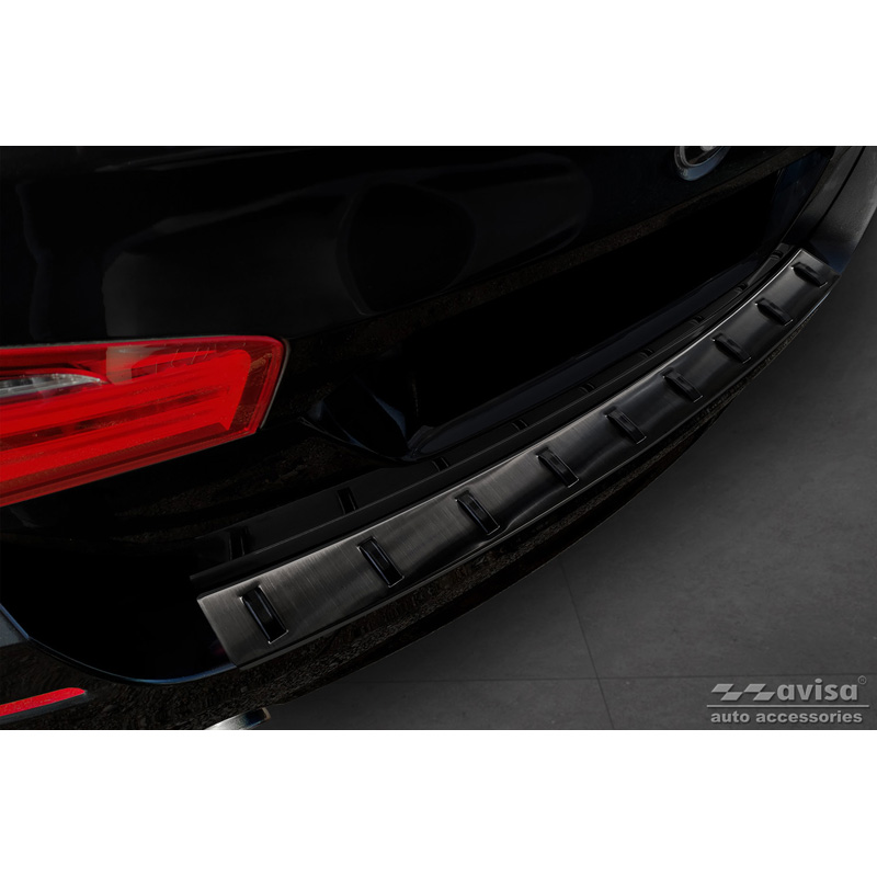 Protection de seuil arrière inox noir sur mesure pour BMW Série 5 (F11) Touring 2011-2013 & Facelift 2013-2017 'STRONG EDITION'