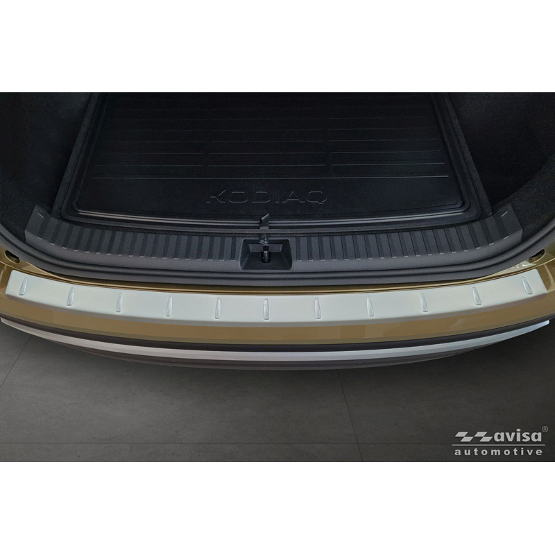 Avisa Protection de seuil arrière inox thermolaqué sur mesure pour Skoda Kodiaq II 2024- 'Soft Silver'