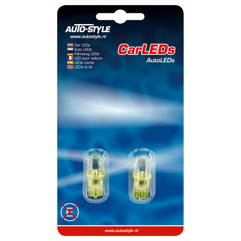 T-10 Ampoules LED 12V Jaune, set de 2 pièces