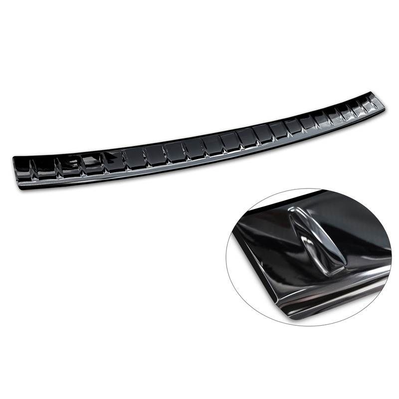 Protection de seuil arrière inox Noir-Chromé sur mesure pour Mercedes GLC II (X254) 2022- 'Ribs'