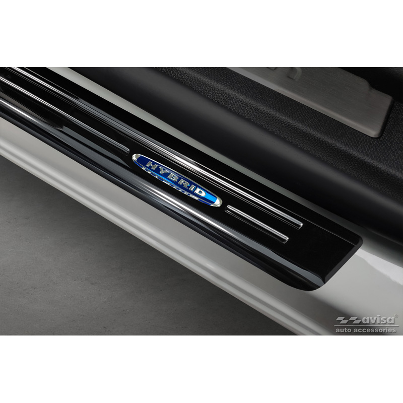 Seuils de portes inoxydable noir sur mesure pour Citroën C5 Aircross 2018- Incl. Facelift 'Hybrid' - 4-pièces