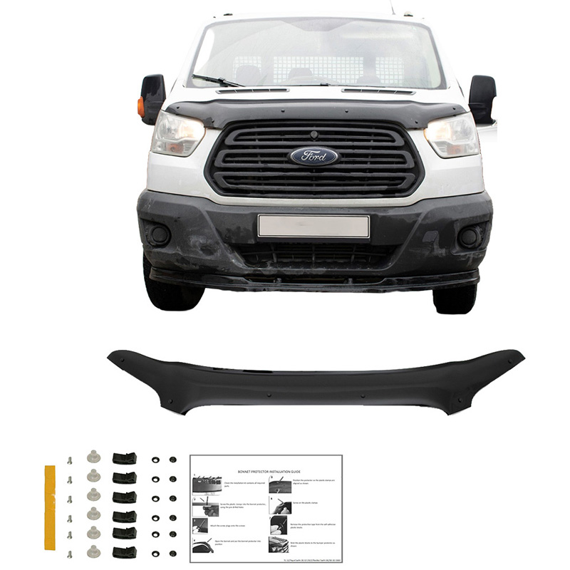 Protection du capot sur mesure pour Ford Transit MK8 2014-2019 - Noir brillant