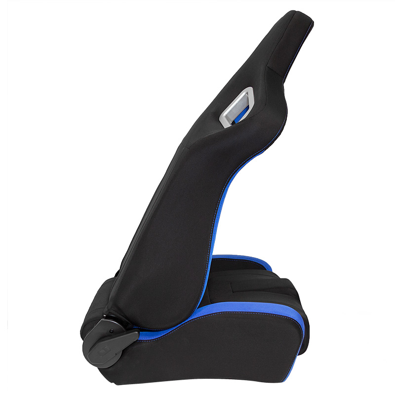 Siège baquet 'RS6-II' - Tissu Noir/Bleu - Dossier réglable - incl. glissières