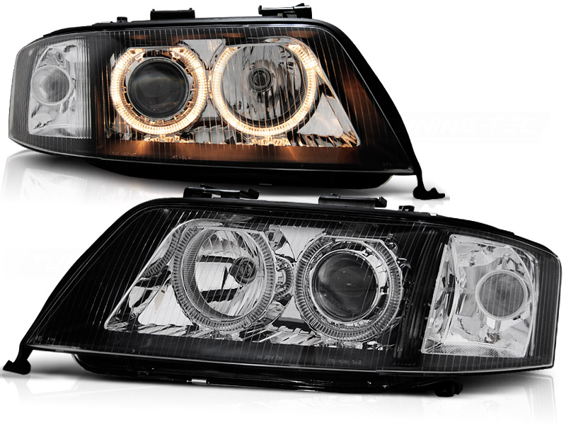 Phares Audi A6 97-98 Angel Eyes noire