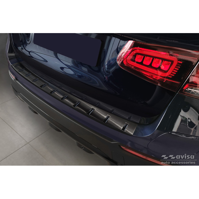 Protection de seuil arrière inox noir sur mesure pour Mercedes GLC (X253) 2015-2019 & Facelift 2019- 'STRONG EDITION'