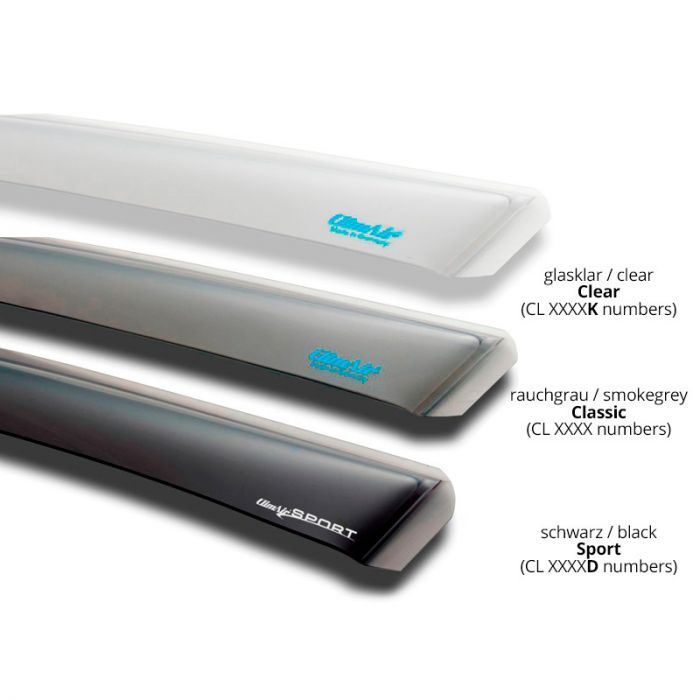 Déflecteurs latéraux Master Noir (arrière) sur mesure pour Volkswagen T-Cross 2019-