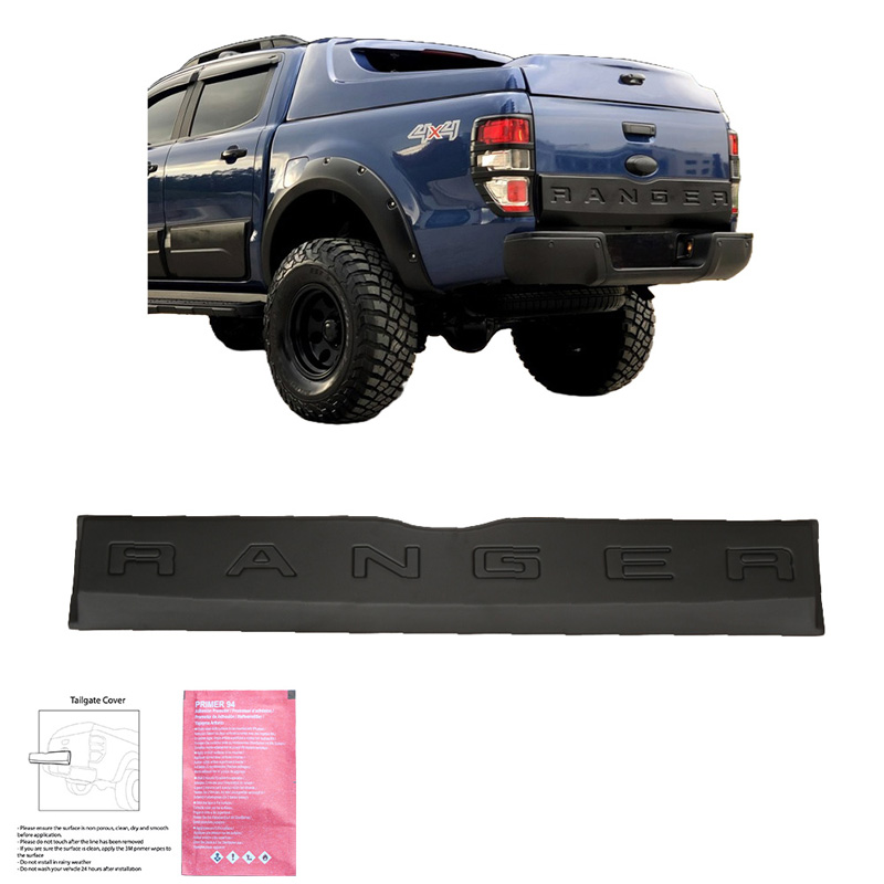Protecteur de hayon sur mesure pour Ford Ranger T6/T7/T8 2012-2022 - Version 3 - Noir mat