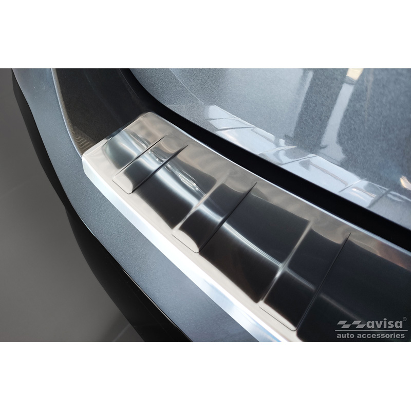 Protection de seuil arrière inox sur mesure pour Peugeot 308 III SW 2021- 'Ribs'