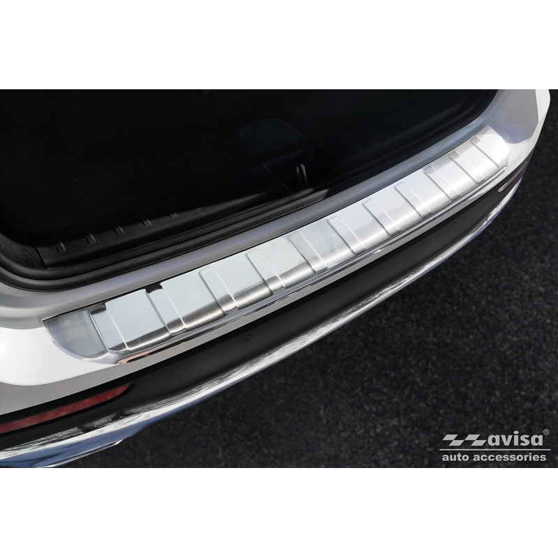 Protection de seuil arrière inox sur mesure pour Mercedes GLB (X247) incl. AMG 2019- 'Ribs'