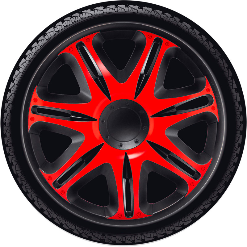 Jeu d'enjoliveurs J-Tec Nascar 13-inch noir/rouge
