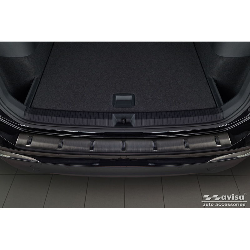 Protection de seuil arrière inox noir sur mesure pour Volkswagen Tiguan III (CT1) 2024- 'STRONG EDITION'