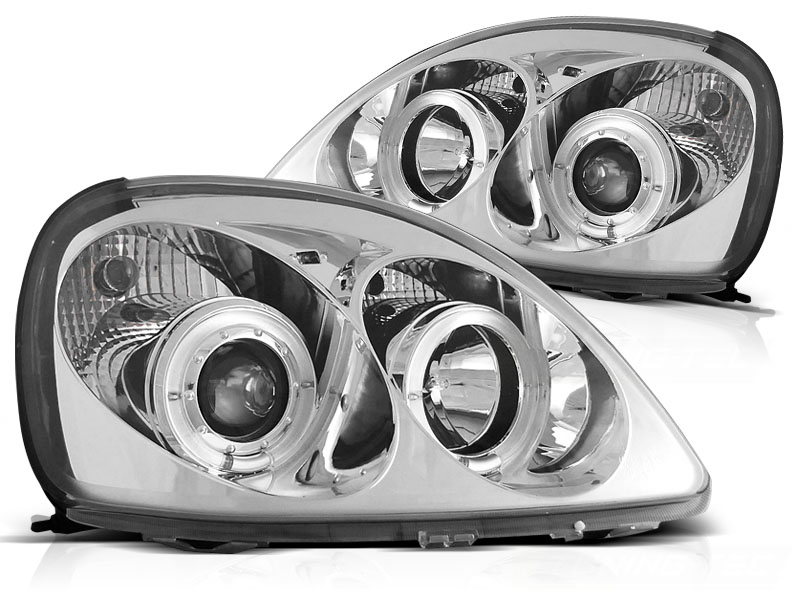 Headlights Toyota Yaris Angel Eyes clear chome 98-05