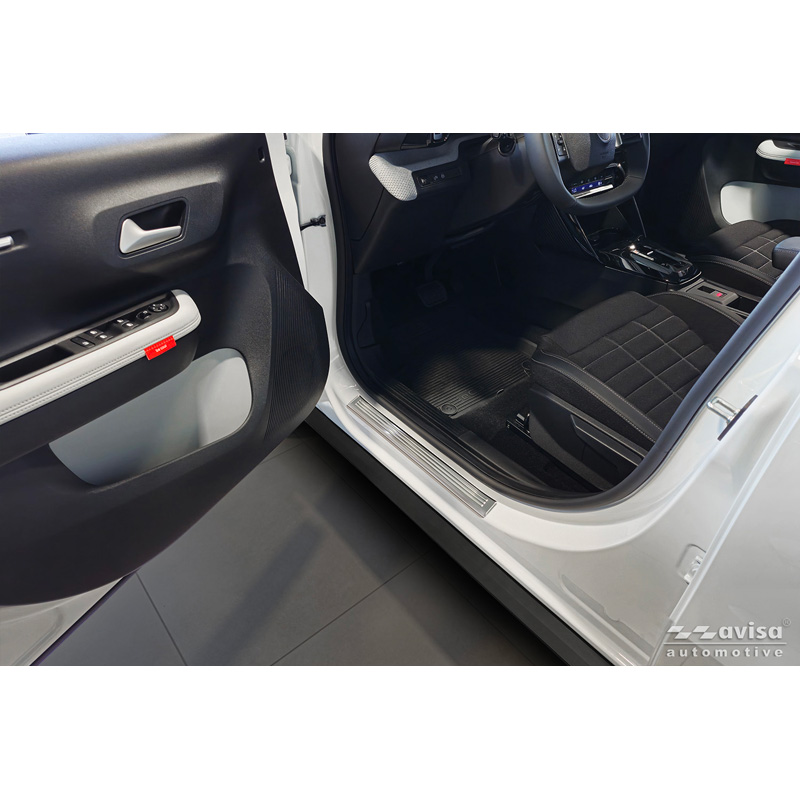 Avisa Seuils de portes inoxydable sur mesure pour Citroën C3 IV 2024- 'Lines' - 4-pièces