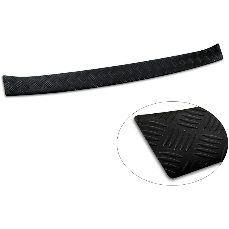 Avisa Protection de seuil arrière en aluminium noir mat sur mesure pour Renault Master IV 2024- 'Riffled Plate'