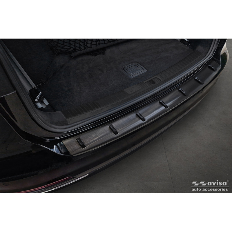 Protection de seuil arrière inox noir sur mesure pour Audi A6 (C8) Avant incl. S-Line 2023- 'STRONG EDITION'