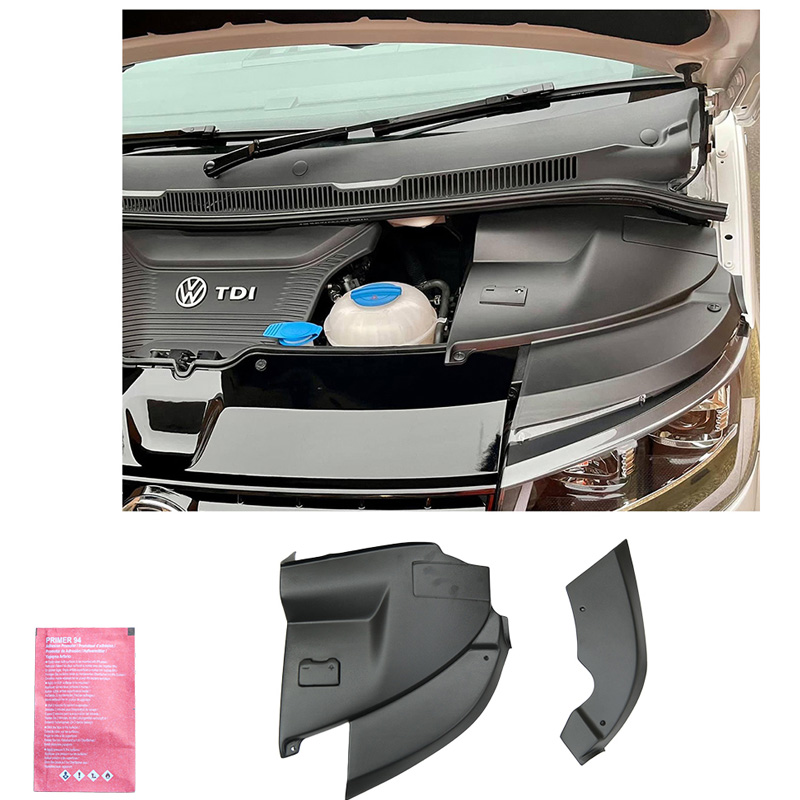 Caches de batterie et de phares sur mesure pour Volkswagen Transporter T5.1 2010-2015 - Noir mat
