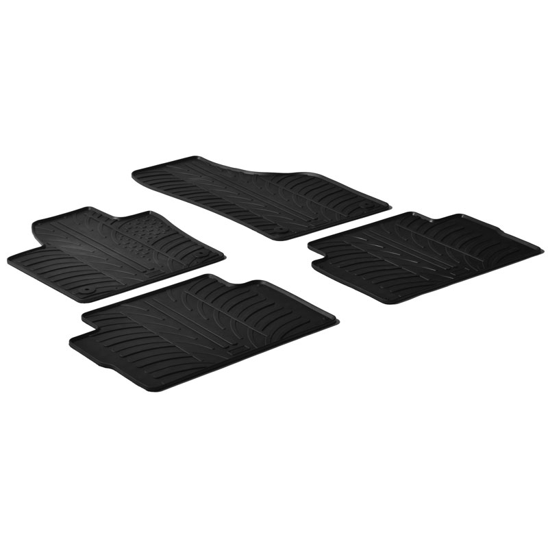 Set tapis de caoutchouc sur mesure pour Volkswagen Sharan 2010- / Seat Alhambra 5 portes 2010- (T profil 4-pièces + clips de montage)