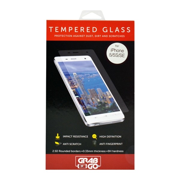 GrabNGo Tempered glass iPhone5-5S-SE