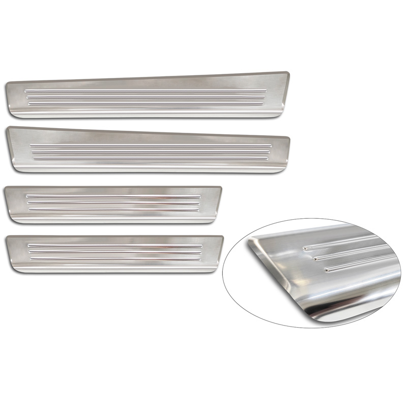 Seuils de portes inox sur mesure pour Ford Tourneo Courier II 2023- 'Lines' - 4-pièces