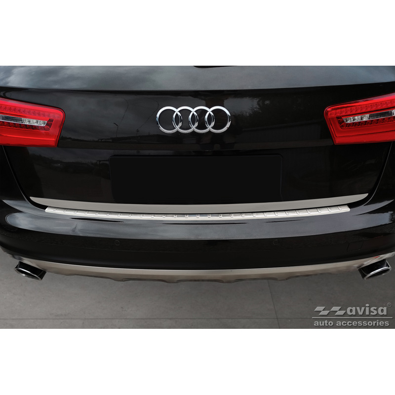 Protection de seuil arrière inox sur mesure pour Audi A6 Allroad 2011-2018 'Ribs'