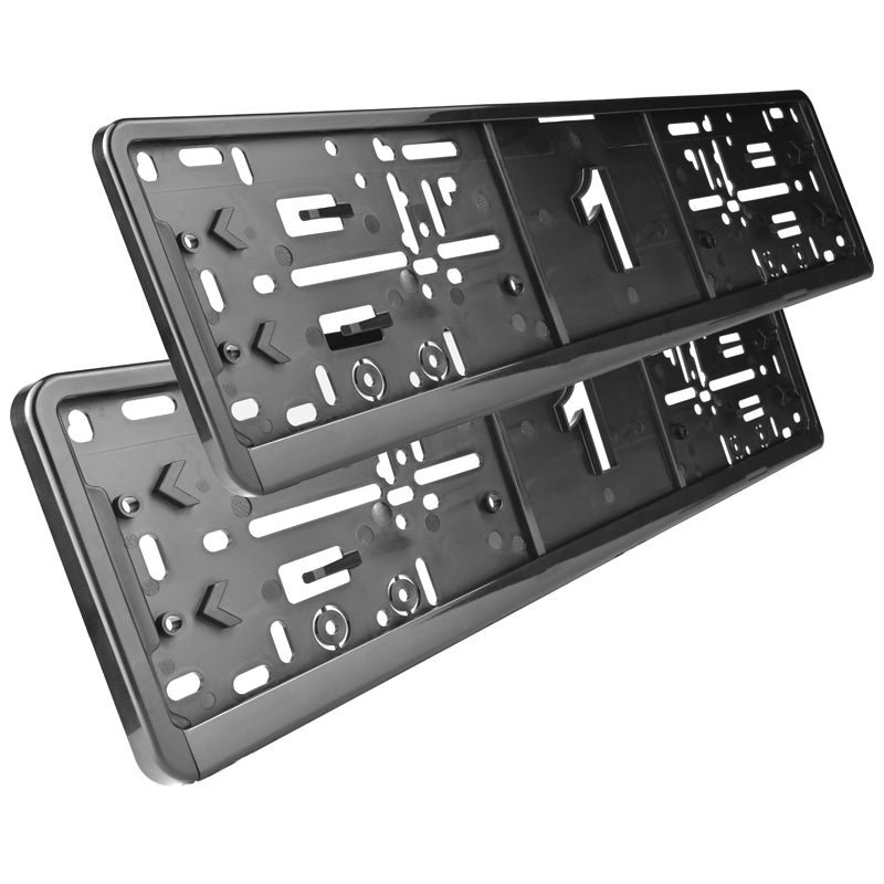 Alti Giri Set de Portes-plaque synthétique 52,7x12,8cm - Type Autodromo - Noir - 2 pièces
