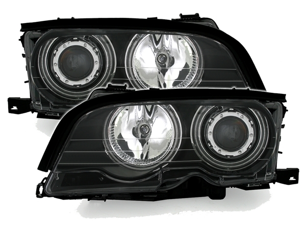 Phares BMW E46 coupe/cabrio Angel Eyes noire