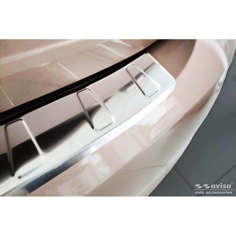 Protection de seuil arrière inox sur mesure pour Fiat 500e Berlina, 3+1 & Cabrio 2020- 'Ribs'