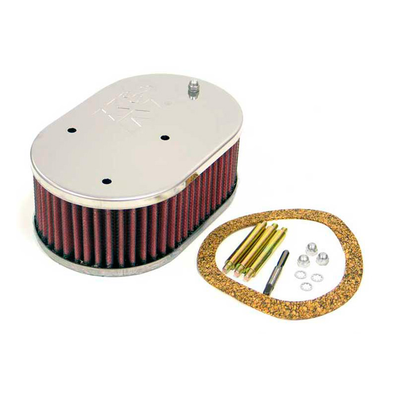 K&N Filtre à Air ovale petit sur mesure pour carburateur Pierburg 2E, Hauteur d'assemblage 65mm (excl Ford) (56-9159)