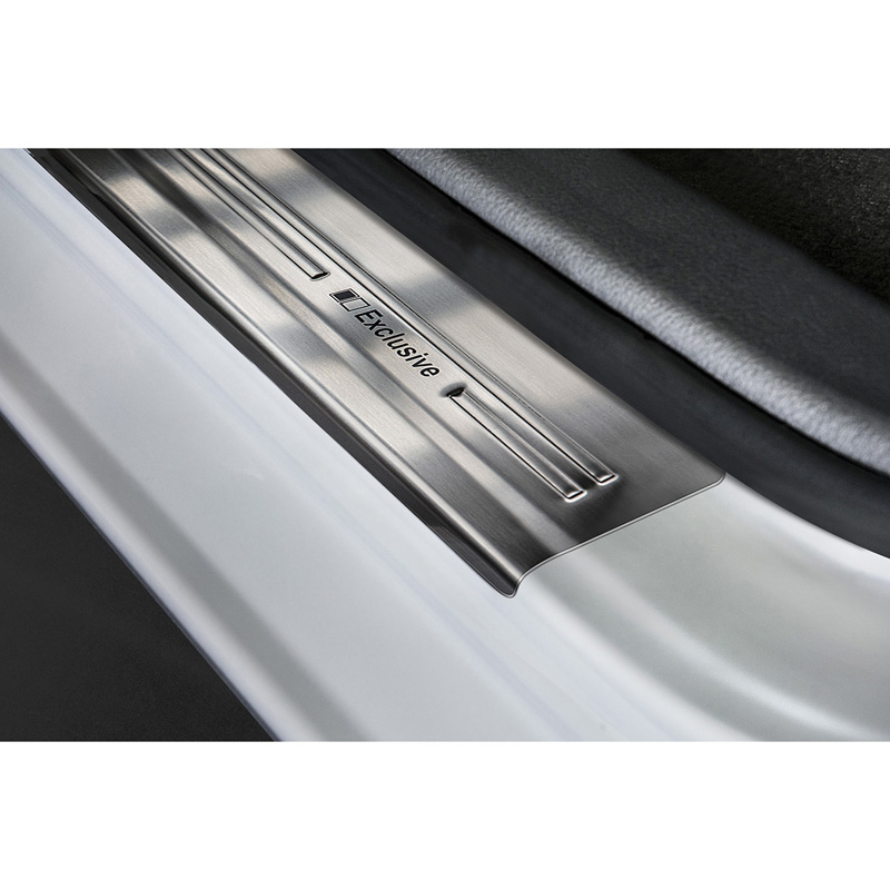 Seuils de portes inoxydable sur mesure pour Toyota Yaris III 5-portes 2014-2019 - 'Exclusive' - 4-pièces