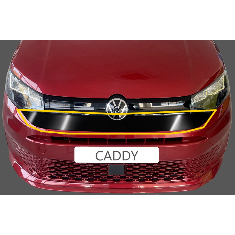 RGM Cache pare-chocs/grille avant sur mesure pour Volkswagen Caddy V 2020- Noir brillant
