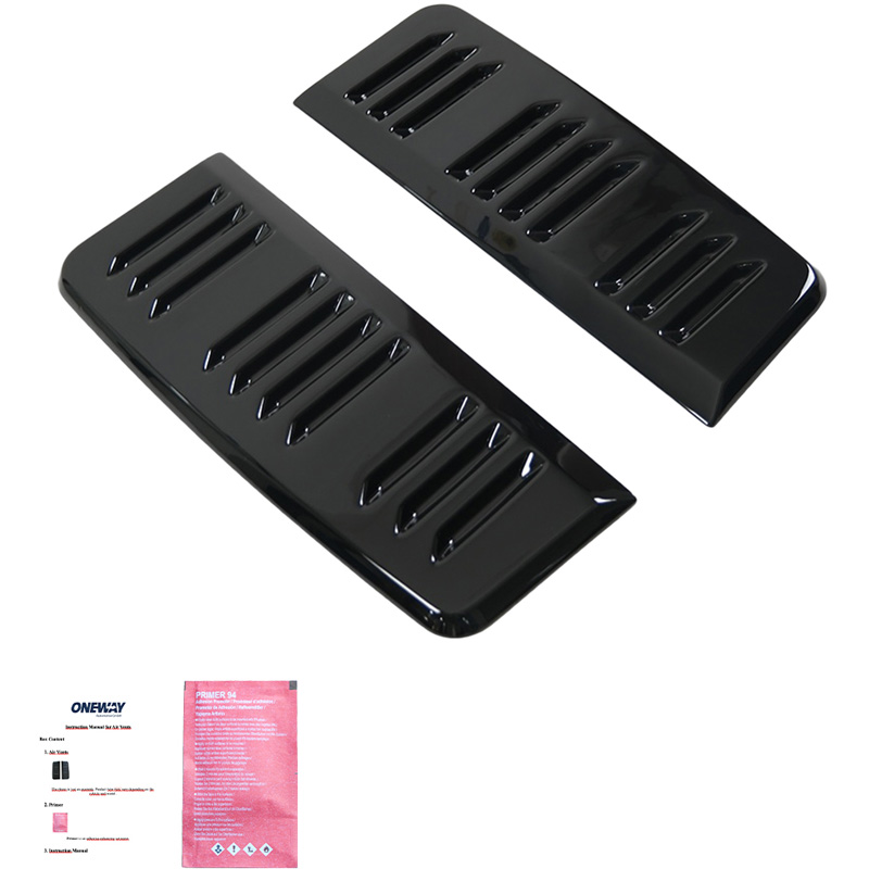 Oneway Jeu de prises d'air (latérales) sur mesure pour Volkswagen Transporter T5.1/T6/T6.1 2010-2022 (Chassis longue) - Version 2 - Noir brillant