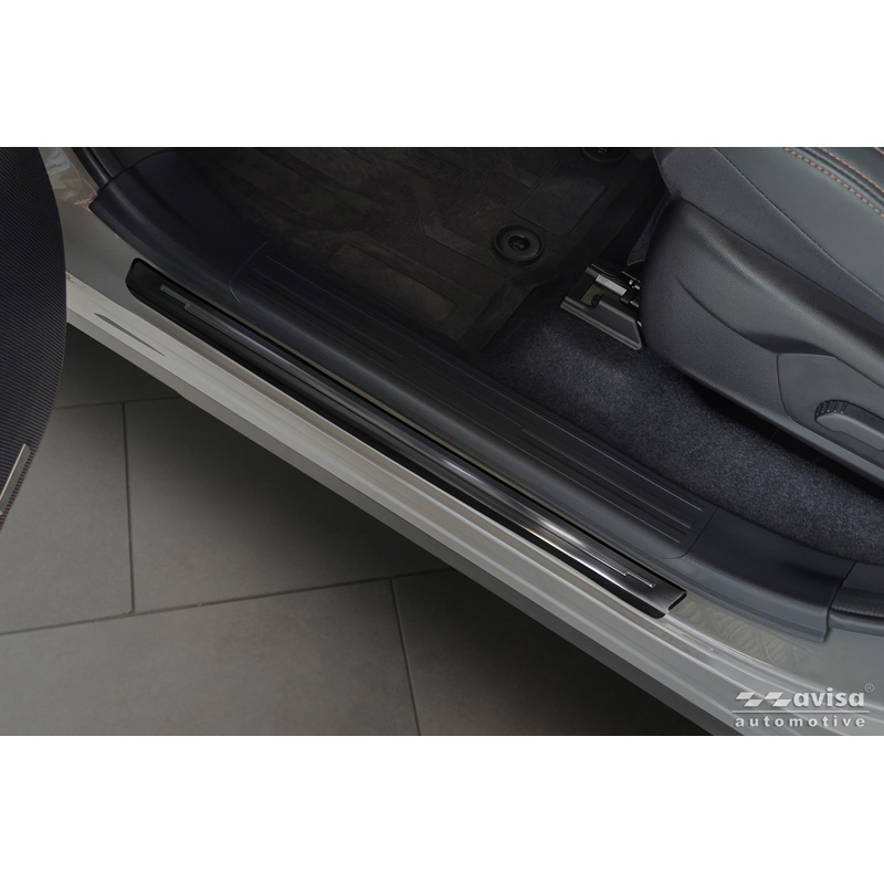Avisa Seuils de portes inoxydable noir sur mesure pour Subaru Forester (SL) 2024- - 4-pièces