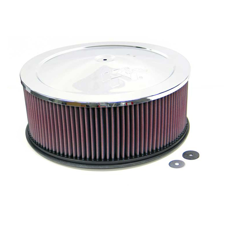 K&N Filtre à Air rond - 186mm raccord, 356mm diamètre, 165mm hauteur (60-1245)
