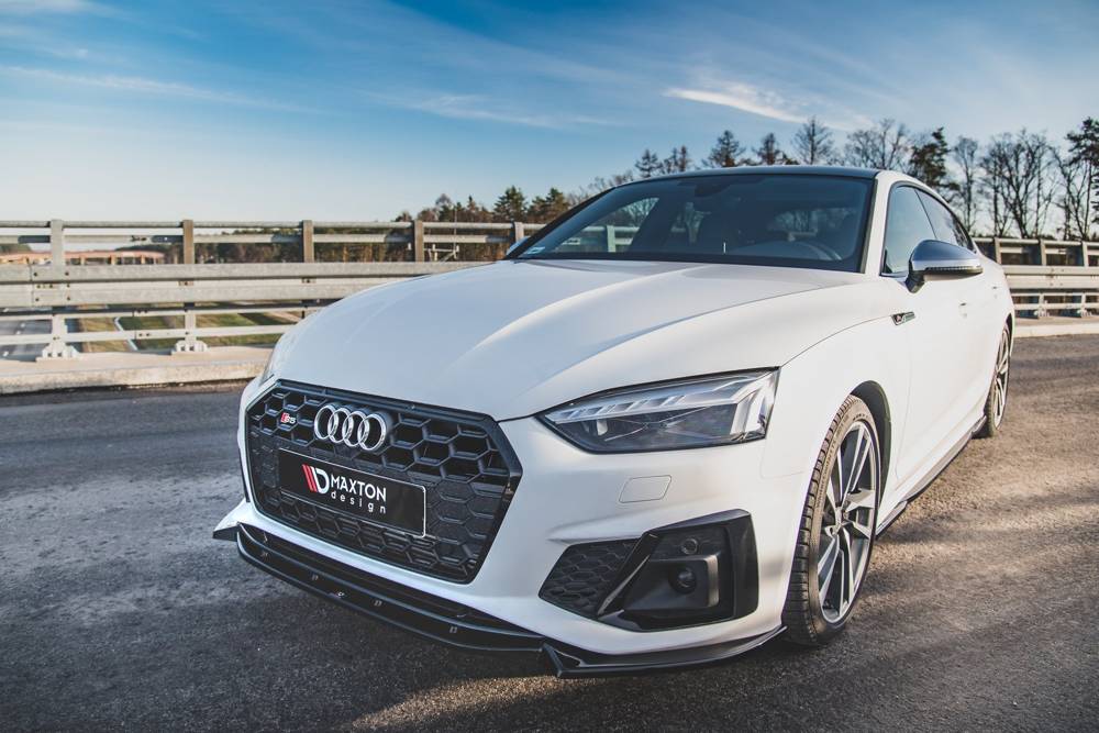 Voorspoiler V.2 Audi A5 S-Line S5 F5 FL Maxton Glans Zwart