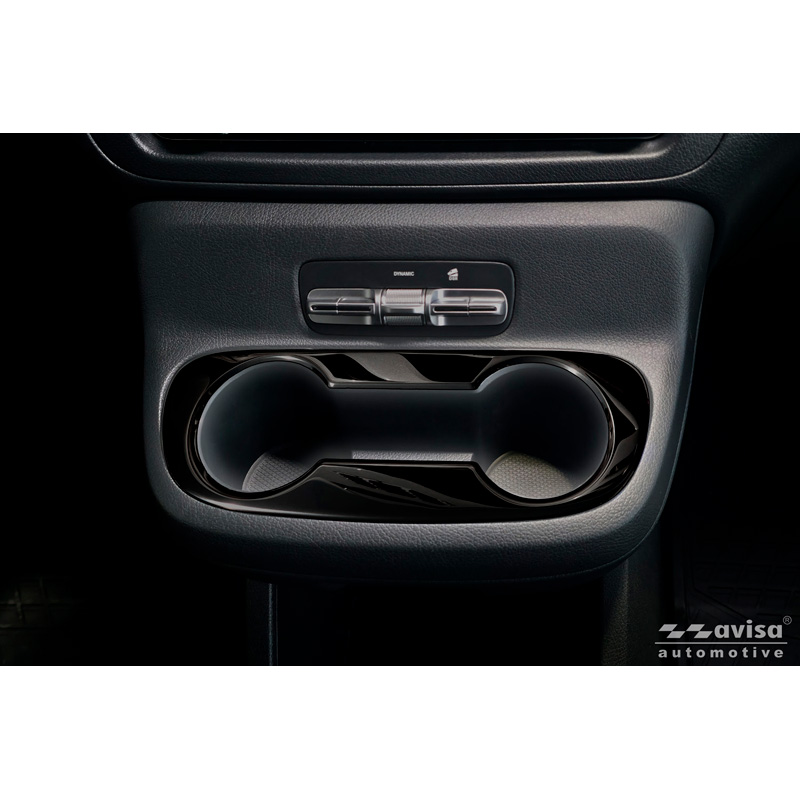 Avisa Enjoliveurs pour porte-gobelet Acier Inox sur mesure pour Mercedes Vito Tourer W447 Facelift 2024- - Noir