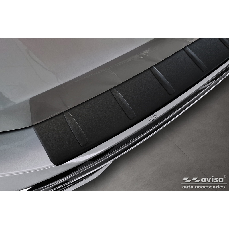 Protection de seuil arrière inox noir mat sur mesure pour Volkswagen Passat Variant (CJ5) 2023- 'Ribs'