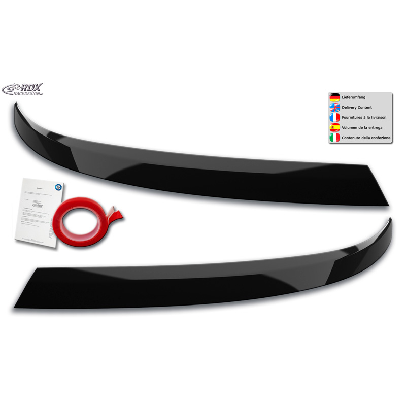 Spoilers de phares sur mesure pour Volkswagen Transporter T6.1 2021- (ABS Noir Brillant)