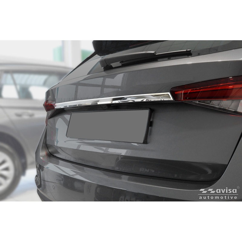 Avisa Revêtement d'habillage du hayon du coffre inox Chrome sur mesure pour Skoda Fabia IV (PJ3) 2021-