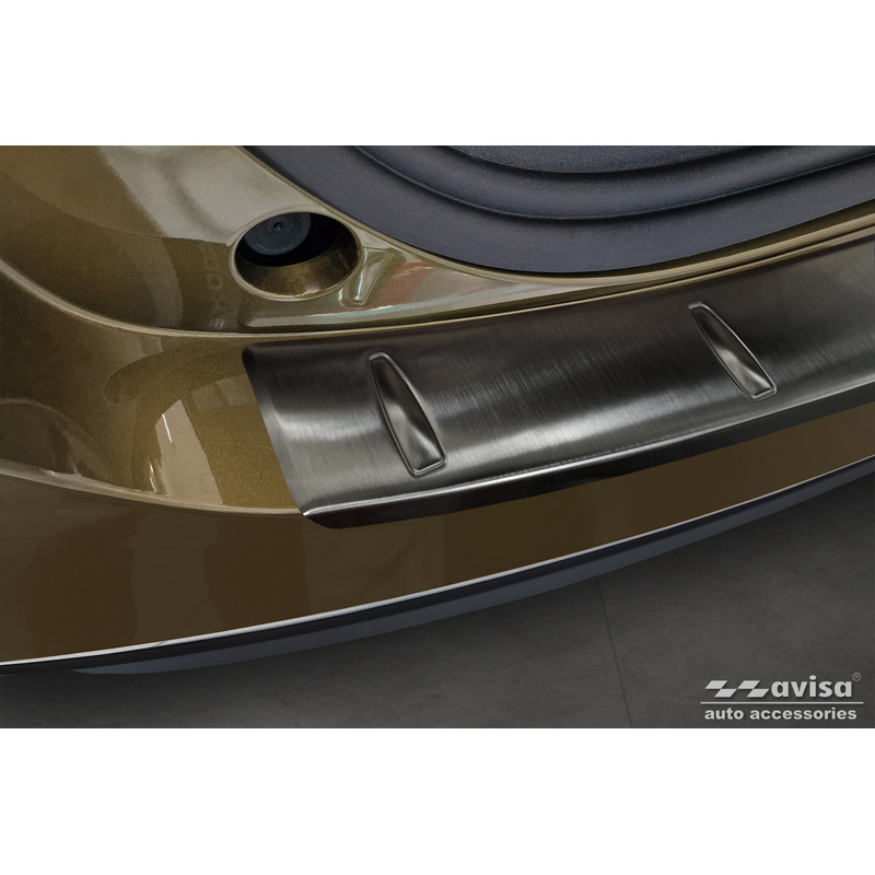 Protection de seuil arrière inox noir sur mesure pour Skoda Kodiaq II (PS7) 2024- 'Ribs'