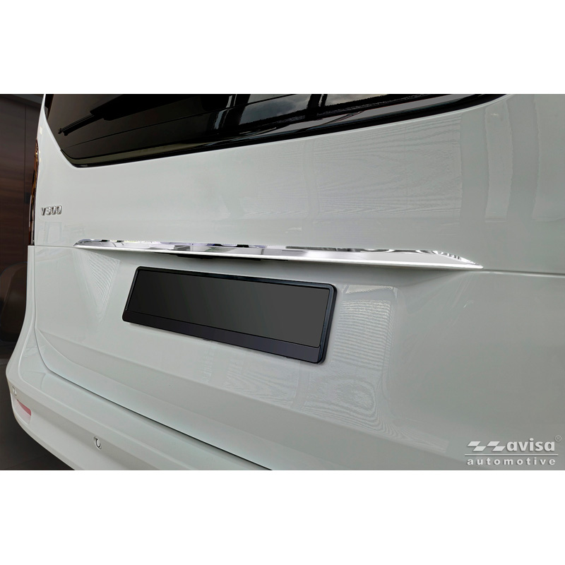 Avisa Revêtement d'habillage du hayon du coffre inox Chrome sur mesure pour Mercedes Classe V (W447) 2014-2019, Facelift 2019-2024 & Facelift 2024-