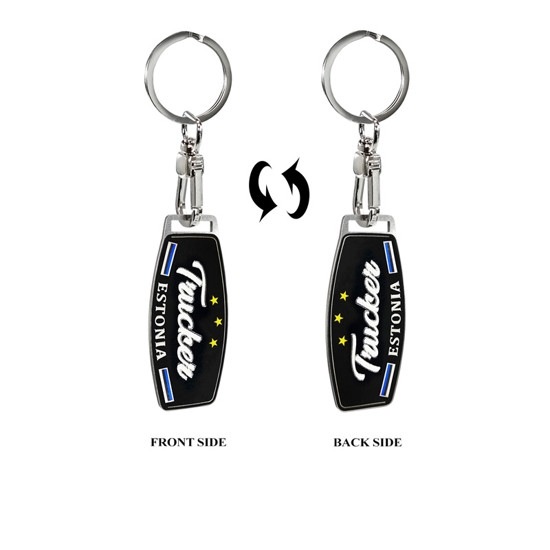 Porte-clés en acier inoxydable - Trucker/Estonia