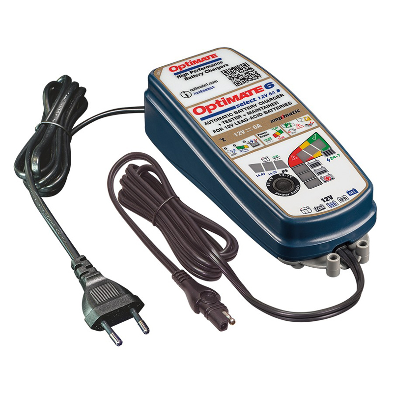 OptiMate 6 Select Chargeur-testeur-mainteneur avec récupération de batterie 12 V 6 A en 9 étapes